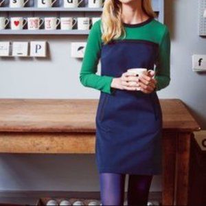 Boden Green Blue Color Block Dress Size 18